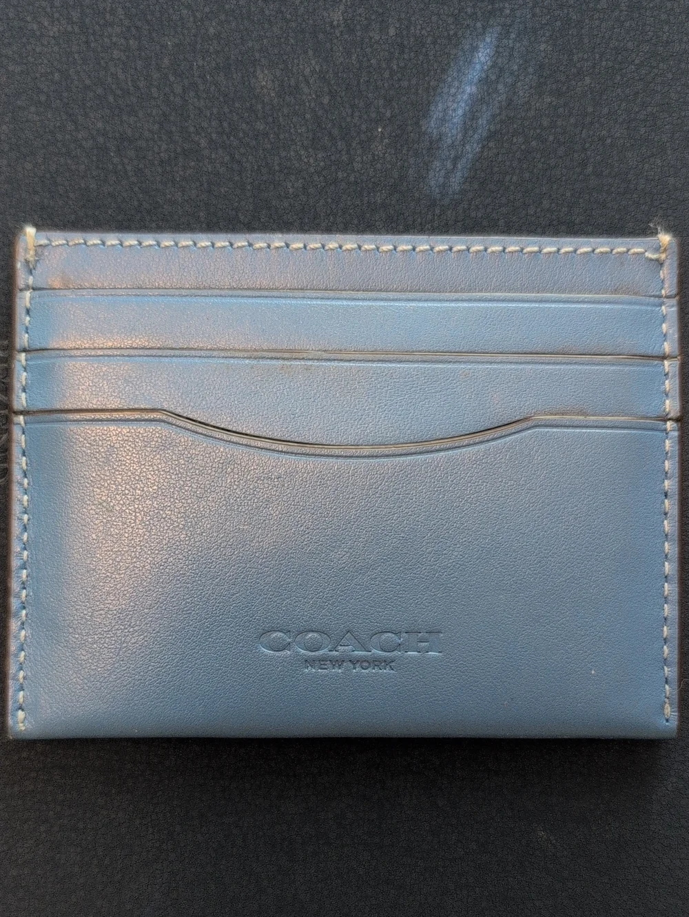 Coach Light Blue Leather Card & ID Case